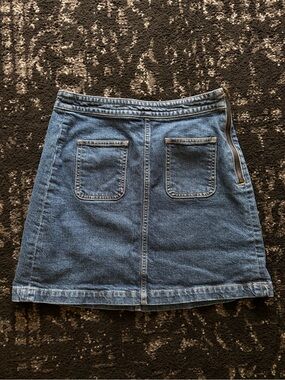 The Loft Denim A-Line Skirt with Back Pockets